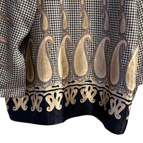 Crystal XL Silk Paisley Button-Up Shirt Multicolor Vintage - Picture 6 of 11